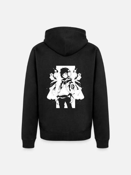 Shibuya's cool Cyberpunk Style Anime Boy Otaku - Unisex Premium Organic Zip Hoodie - black