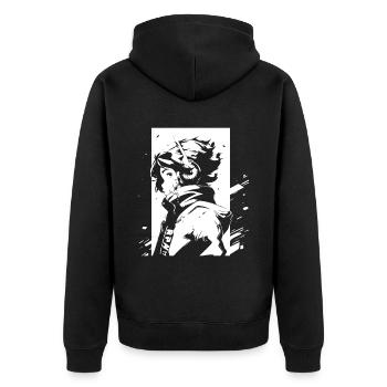 Le cool Cyberpunk Style Anime Boy Otaku de Shibuya - Veste à capuche bio Premium Unisexe - noir - Dos - Nico (187cm)