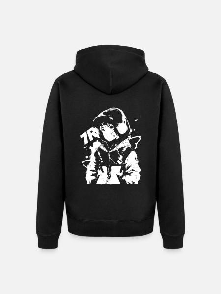 Shibuya's cool Cyberpunk Style Anime Boy Otaku - Unisex Premium Bio Zip Hoodie - Schwarz