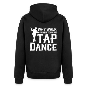 Funny dancing tap dancer - Unisex Premium Organic Zip Hoodie - black - Back - Nico (187cm)