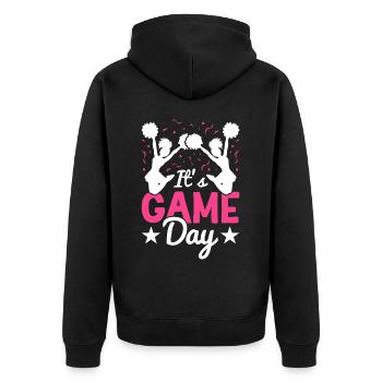Cheerleading Cheerleader Cheer - Unisex Premium Bio Zip Hoodie - Schwarz - Hinten - Nico (187cm)