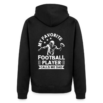 Soccer Dad Proud Soccer Dad Father's Day - Unisex Premium Organic Zip Hoodie - black - Back - Nico (187cm)