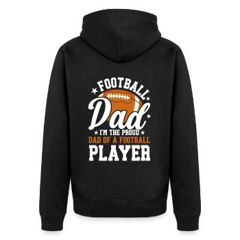 Soccer Dad Proud Soccer Dad Father's Day - Unisex Premium Organic Zip Hoodie - black - Back - Nico (187cm)