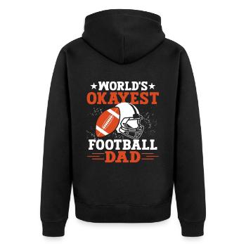 Soccer Dad Proud Soccer Dad Father's Day - Unisex Premium Organic Zip Hoodie - black - Back - Nico (187cm)