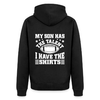 Soccer Dad Proud Soccer Dad Father's Day - Unisex Premium Organic Zip Hoodie - black - Back - Nico (187cm)