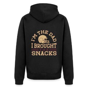 Soccer Dad Proud Soccer Dad Father's Day - Unisex Premium Organic Zip Hoodie - black - Back - Nico (187cm)