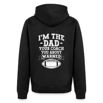 Soccer Dad Proud Soccer Dad Father's Day - Unisex Premium Organic Zip Hoodie - black - Back - Nico (187cm)