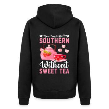 Southern Girl Tea Lover Country - Unisex Premium Organic Zip Hoodie - black - Back - Nico (187cm)