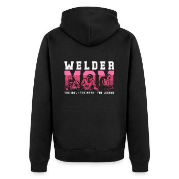 Maman soudeuse L’idole Le mythe Les soudeurs soudeurs - Veste à capuche bio Premium Unisexe - noir - Dos - Nico (187cm)
