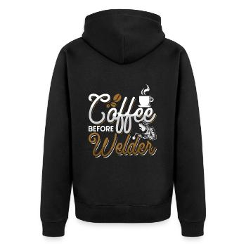 Soudeur Café Avant Soudeur Métallurgie Amateur de café - Veste à capuche bio Premium Unisexe - noir - Dos - Nico (187cm)