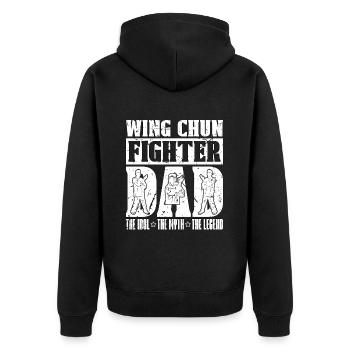 Wing Chun Fighter Dad The Idol The Martial Artist - Unisex Premium Organic Zip Hoodie - black - Back - Nico (187cm)