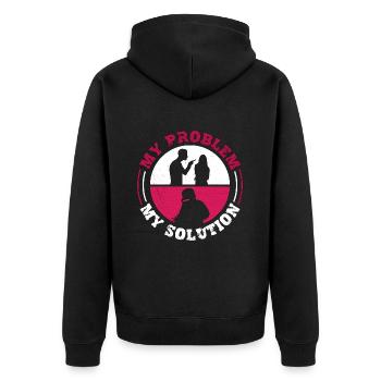Soudeur Mon problème Ma solution Pictogramme Maman Papa - Veste à capuche bio Premium Unisexe - noir - Dos - Nico (187cm)