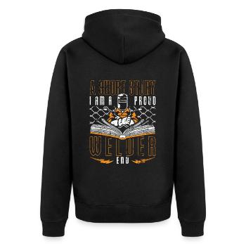 Welder A Short Story I Am A Welding Metalworker - Unisex Premium Organic Zip Hoodie - black - Back - Nico (187cm)