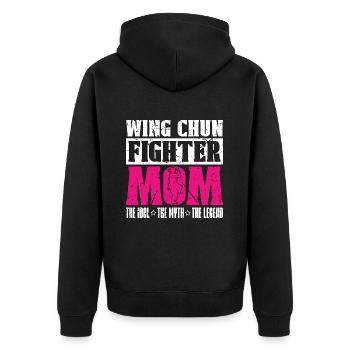 Wing Chun Fighter Mom The Idol Chinese Martial Art - Unisex Premium Organic Zip Hoodie - black - Back - Nico (187cm)