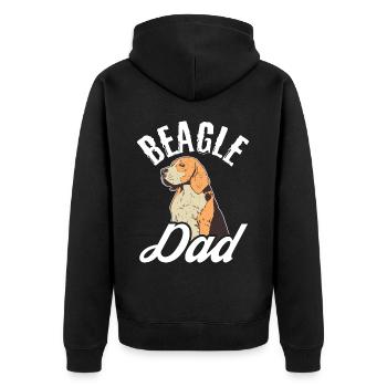 Beagle Dad Dog Dad Dad Dad Owner Fun Dogs - Unisex Premium Organic Zip Hoodie - black - Back - Nico (187cm)