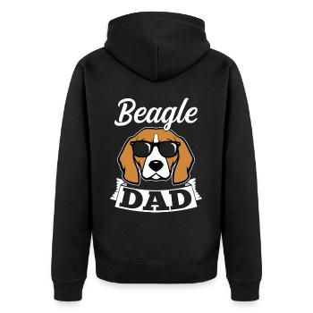Beagle Papa Chien Papa Papa Papa Chien Papa Papa - Veste à capuche bio Premium Unisexe - noir - Dos - Nico (187cm)
