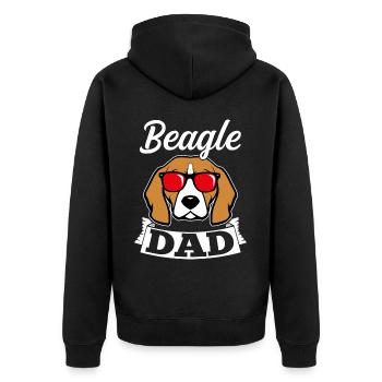 Beagle Dad Dog Dad Dad Dad Owner Fun Dogs - Unisex Premium Organic Zip Hoodie - black - Back - Nico (187cm)