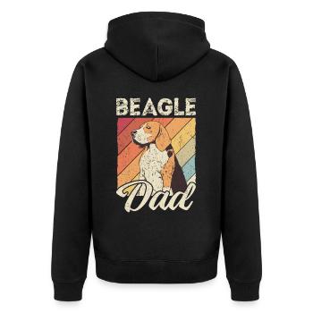 Beagle Dad Dog Dad Dad Dad Owner Dogs Beagl - Unisex Premium Organic Zip Hoodie - black - Back - Nico (187cm)