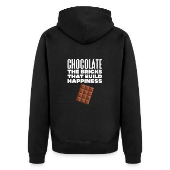 Chocolat Chocolat Alimentaire Cacao Cadeau - Veste à capuche bio Premium Unisexe - noir - Dos - Nico (187cm)