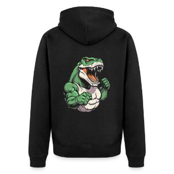 Fitness T Rex - Veste à capuche bio Premium Unisexe - noir - Dos - Nico (187cm)