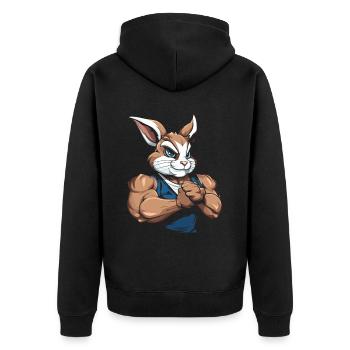 Fitness Lapin - Veste à capuche bio Premium Unisexe - noir - Dos - Nico (187cm)