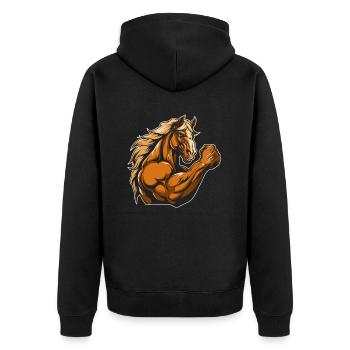 Cheval de fitness - Veste à capuche bio Premium Unisexe - noir - Dos - Nico (187cm)