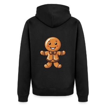 Gingerbread Christmas Biscuit Baking - Unisex Premium Organic Zip Hoodie - black - Back - Nico (187cm)