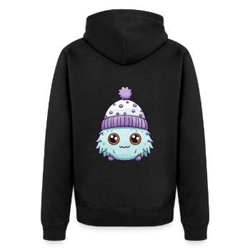 Cold, Winter, Creature, Eskimo - Unisex Premium Organic Zip Hoodie - black - Back - Nico (187cm)