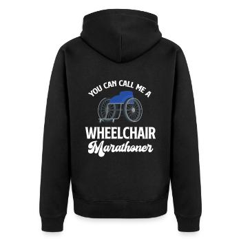 Vous pouvez m’appeler un marathonien en fauteuil roulant avec - Veste à capuche bio Premium Unisexe - noir - Dos - Nico (187cm)