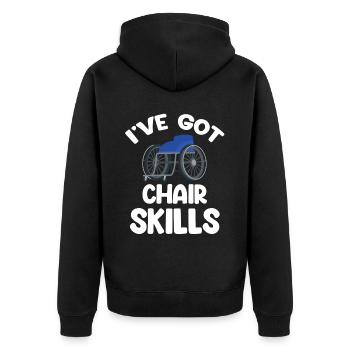 J’ai des compétences de chaise drôle paralympique - Veste à capuche bio Premium Unisexe - noir - Dos - Nico (187cm)