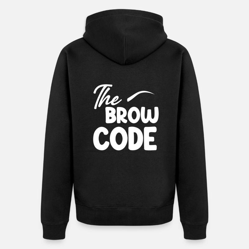 L’esthéticienne sourcilière code sourcils - Veste à capuche bio Premium Unisexe - noir