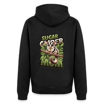 Australian Sugar Glider Short-headed Gliders - Unisex Premium Organic Zip Hoodie - black - Back - Nico (187cm)