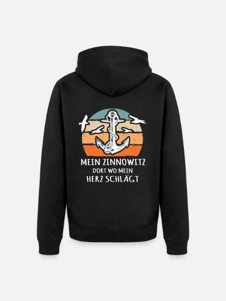 Zinnowitz - Unisex Premium Bio Zip Hoodie - Schwarz