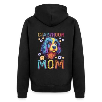 Cadeau de propriétaire de chien Stabyhoun Mom Stabijhoun - Veste à capuche bio Premium Unisexe - noir - Dos - Nico (187cm)