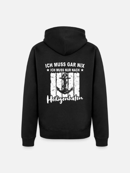 Heiligenhafen - Unisex Premium Bio Zip Hoodie - Schwarz