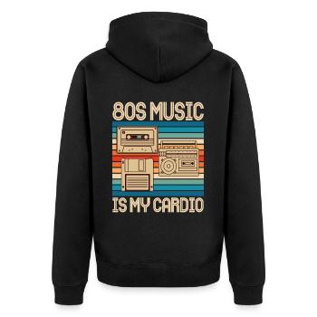 Girl Boy Kids 70s 80s 90s Disco Costume Outfit - Unisex Premium Organic Zip Hoodie - black - Back - Nico (187cm)