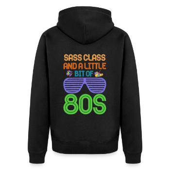 Fille garçon enfants 70 s 80 s 90 s Disco Costume tenue - Veste à capuche bio Premium Unisexe - noir - Dos - Nico (187cm)