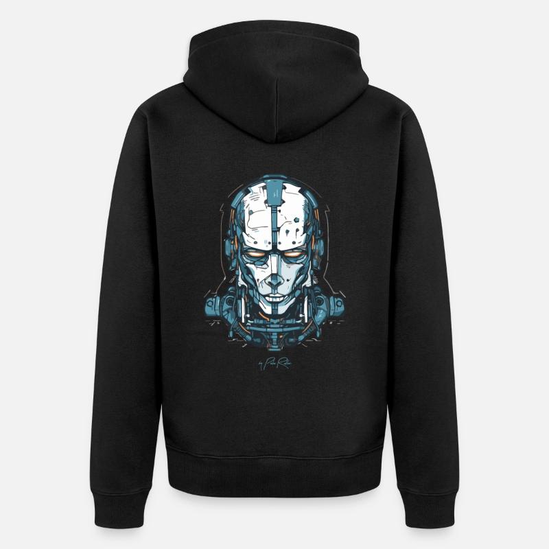Ein Cyborg-Roboter Tech - Unisex Premium Bio Zip Hoodie - Schwarz