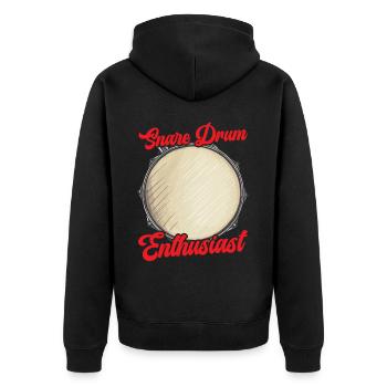 Snare Drum Musical Instrument Musician Drummer - Unisex Premium Organic Zip Hoodie - black - Back - Nico (187cm)