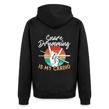 Snare Drum Musical Instrument Musician Drummer - Unisex Premium Organic Zip Hoodie - black - Back - Nico (187cm)