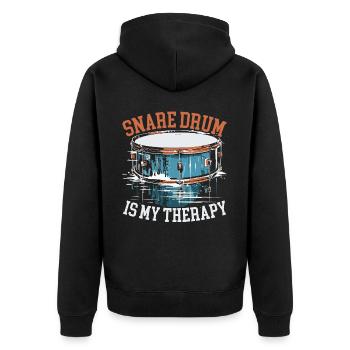Snare Drum Musical Instrument Musician Drummer - Unisex Premium Organic Zip Hoodie - black - Back - Nico (187cm)