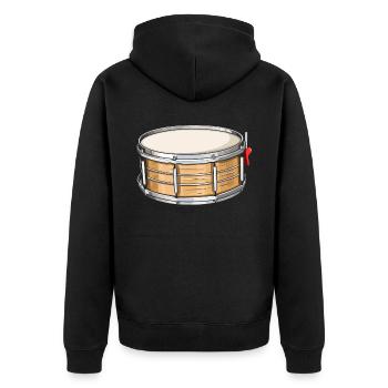 Snare Drum Musical Instrument Musician Drummer - Unisex Premium Organic Zip Hoodie - black - Back - Nico (187cm)
