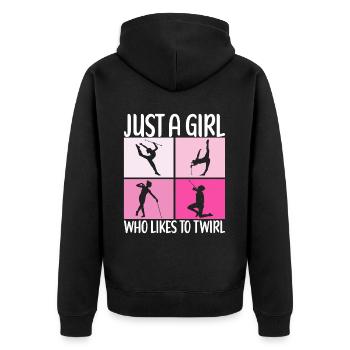 Majorette Gymnastique Majorettes Bâton Twirling - Veste à capuche bio Premium Unisexe - noir - Dos - Nico (187cm)