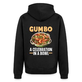 Gumbo Lovers Foodie Louisiane Manger Cuisine Cajun - Veste à capuche bio Premium Unisexe - noir - Dos - Nico (187cm)