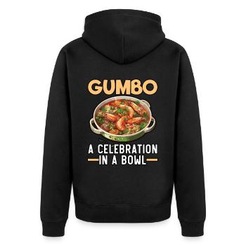 Gumbo Lovers Foodie Louisiane Manger Cuisine Cajun - Veste à capuche bio Premium Unisexe - noir - Dos - Nico (187cm)