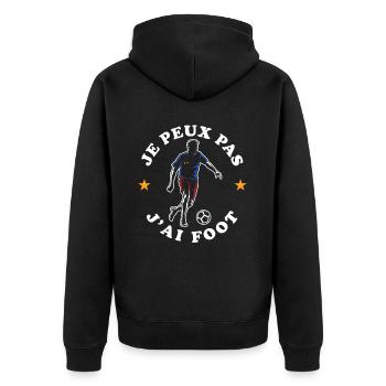 Je Peux Pas J'ai Foot - Veste à capuche bio Premium Unisexe - noir - Dos - Nico (187cm)