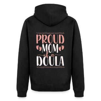 Doula Travailleuse à la naissance Maman Fière Maman - Veste à capuche bio Premium Unisexe - noir - Dos - Nico (187cm)