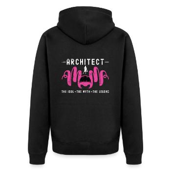Architect Mom The Idol The Myth The Draftsman - Unisex Premium Bio Zip Hoodie - Schwarz - Hinten - Nico (187cm)