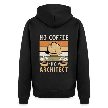 Architect No Coffee No Architecture Coffee Lover - Unisex Premium Organic Zip Hoodie - black - Back - Nico (187cm)