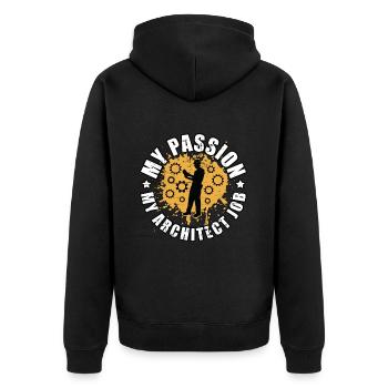 Architect My Passion My Architect Job Architecture - Unisex Premium Bio Zip Hoodie - Schwarz - Hinten - Nico (187cm)